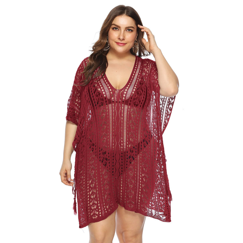 Large Size Knitted Women Beach Dress