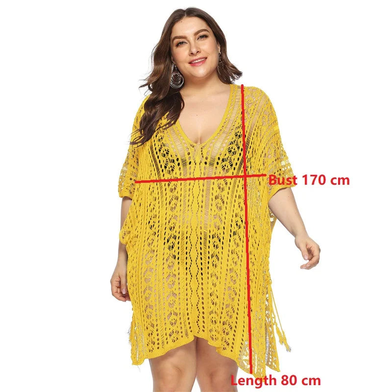 Large Size Knitted Women Beach Dress