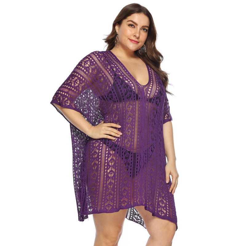 Large Size Knitted Women Beach Dress