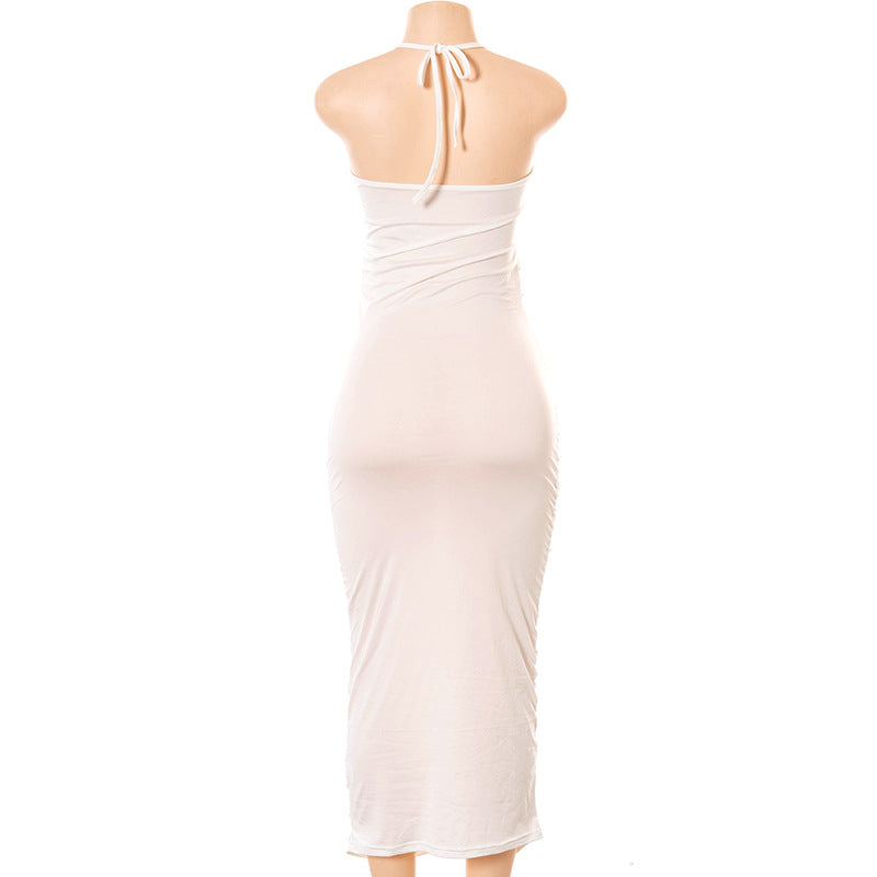 High Quality White Long Plain Dress