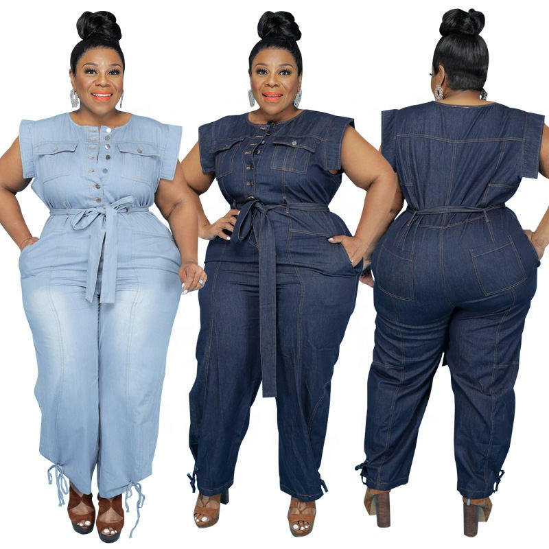 Women Plus Size Overalls Ladies Jumpsuit