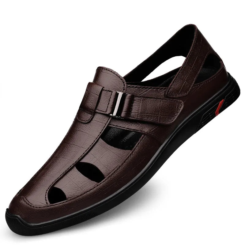 Men's Leather Sandals Beach Shoes