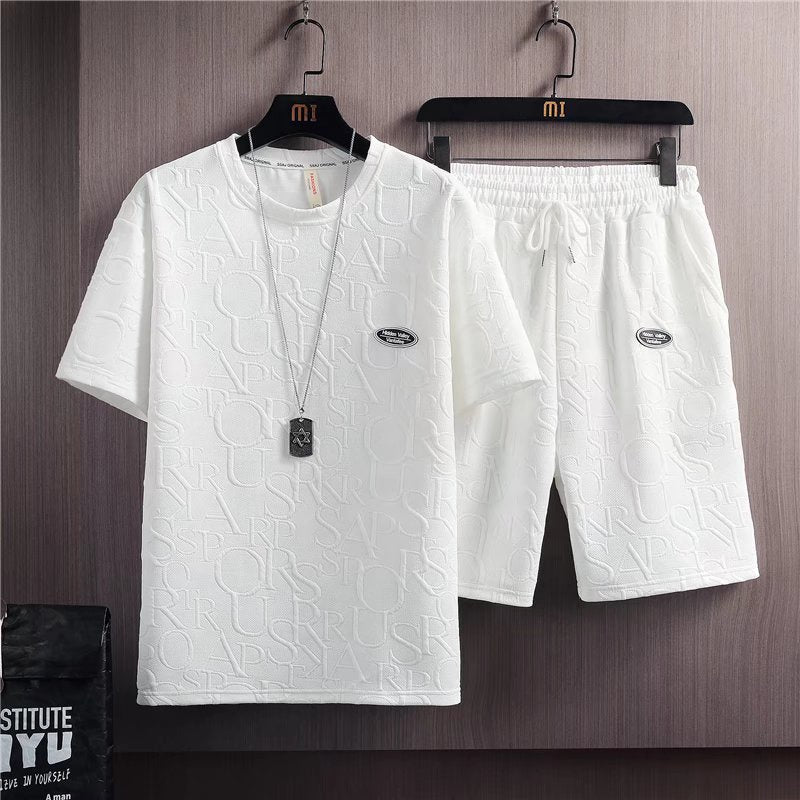 Men's Vintage 2 Pieces White Tracksuit Shirt