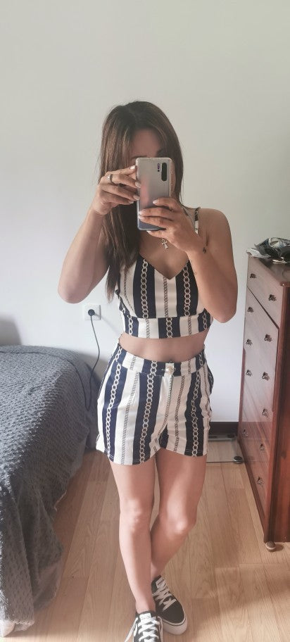 Women Multi-Color Sleeveless Crop Top