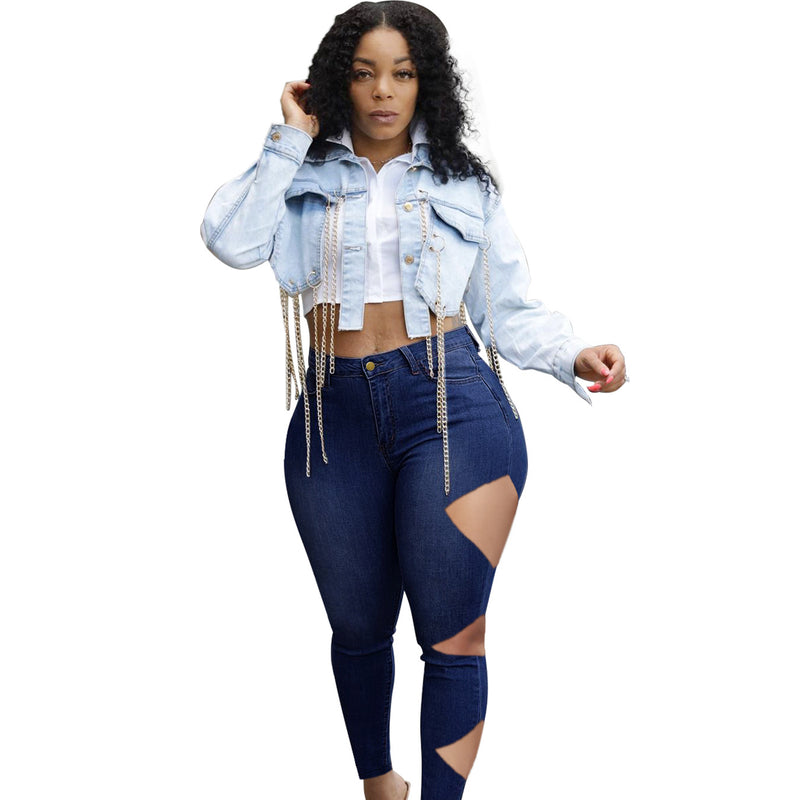 Plus Size Women's Slim-Fit Ripped Jeans