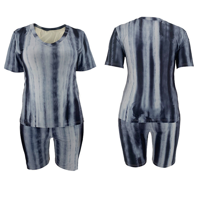 Women Plus Size Tie-Dye Short Clothing