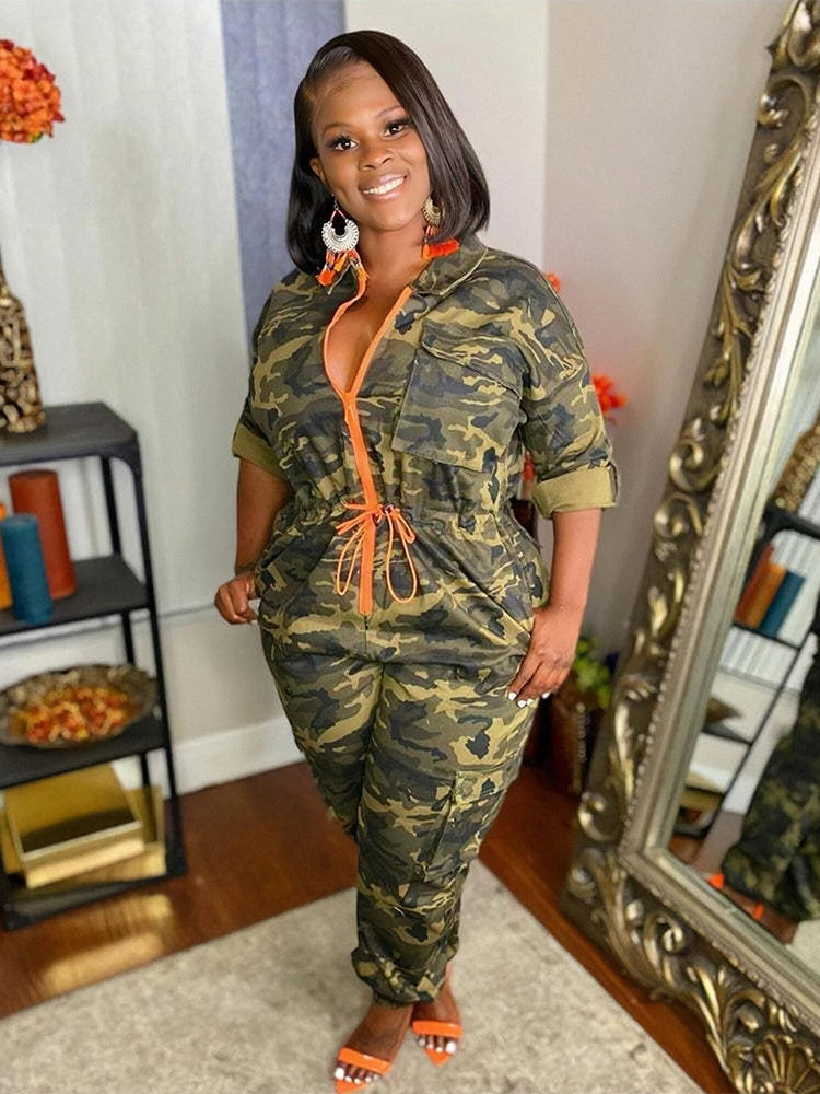 One Piece Outfit Camouflage Jumpsuits