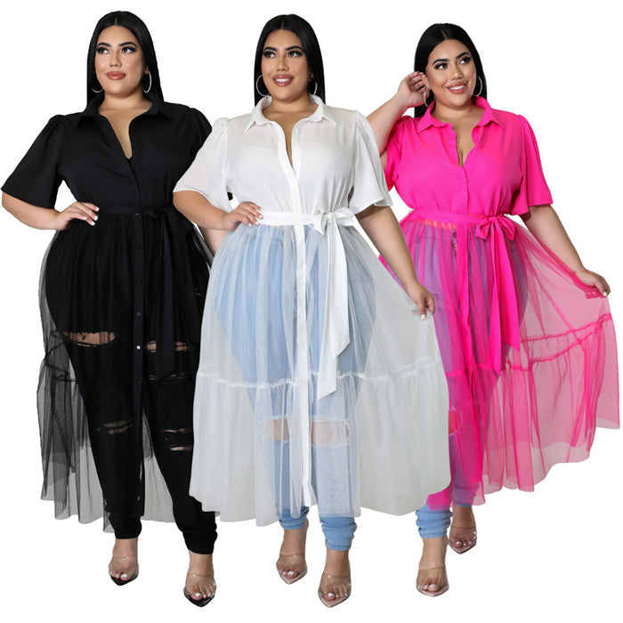Women Plus Size Mesh Clothing