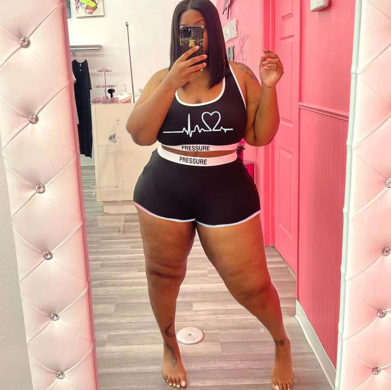 Women Shorts Plus Size Women's Set