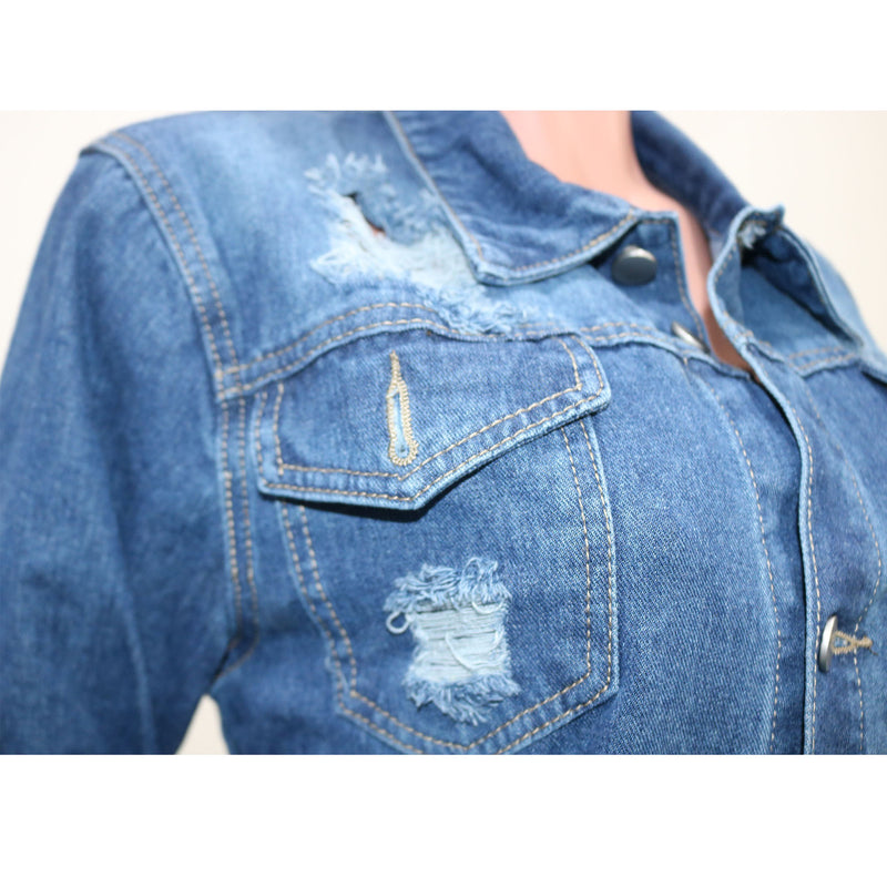 Vintage Casual Coat Female Outerwear Jeans