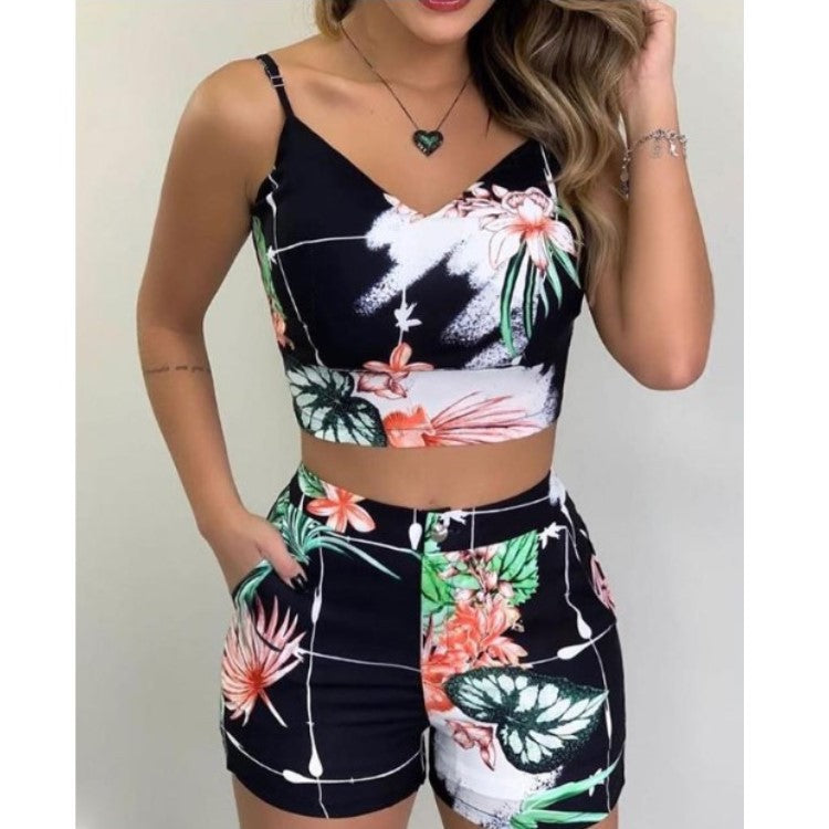 Women Multi-Color Sleeveless Crop Top