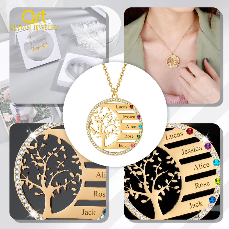 Personalized Family Tree Name Necklace