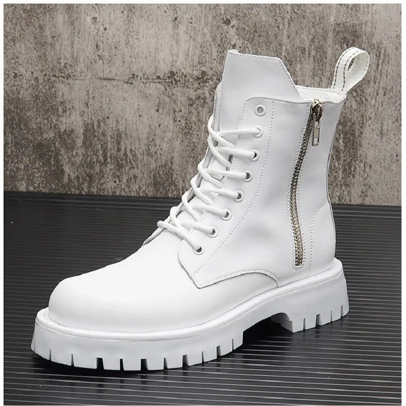 British Fashion White Chelsea Boots