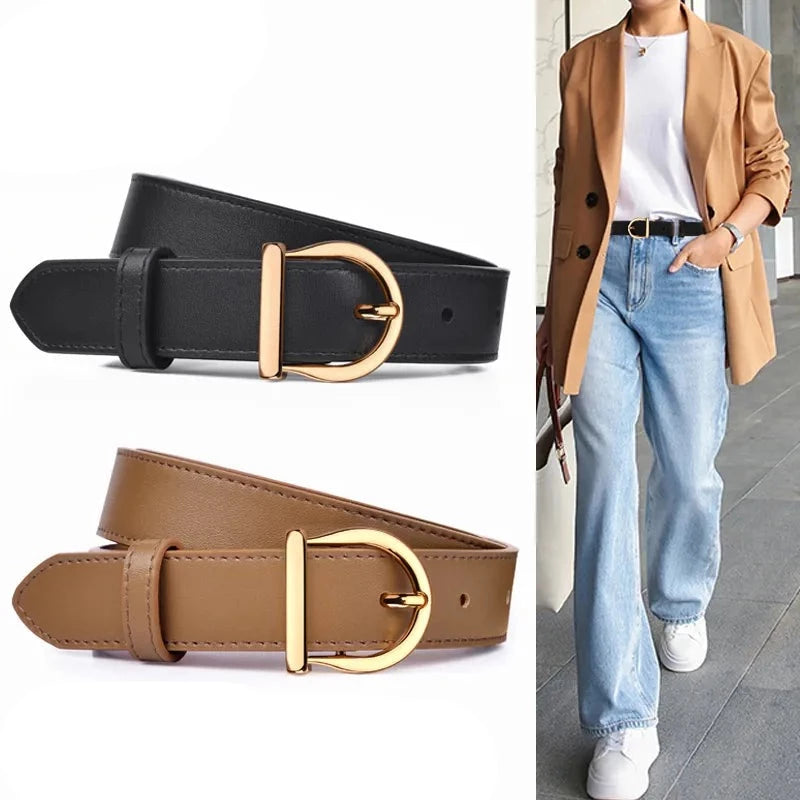 Women Genuine Leather Thin Belts