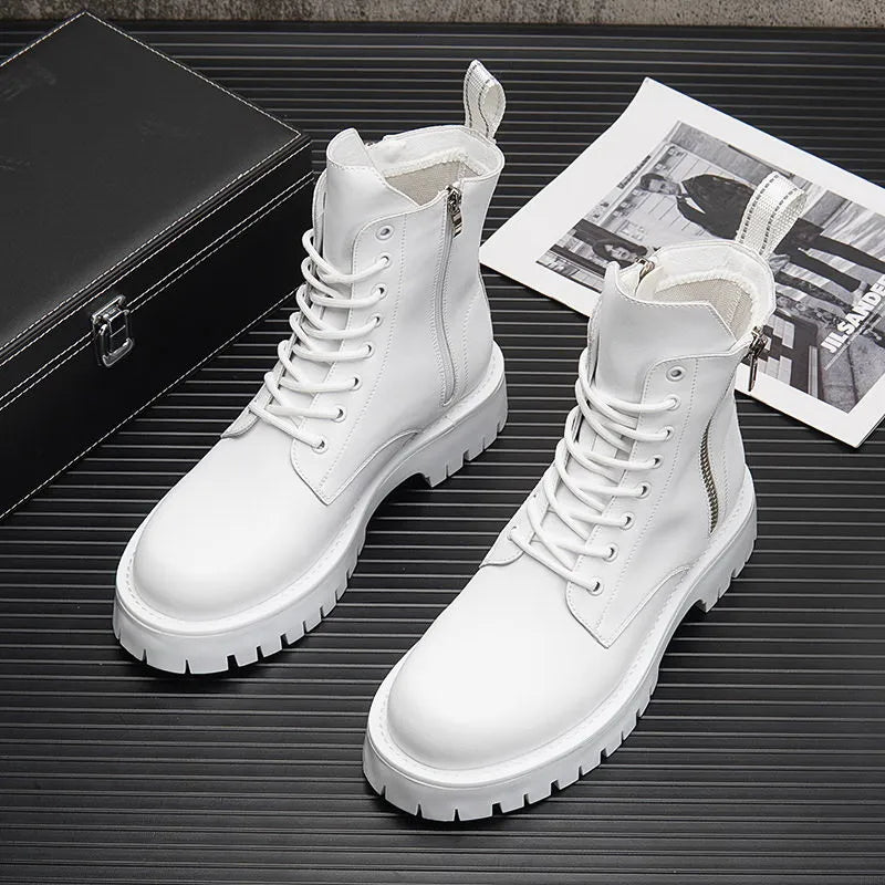 British Fashion White Chelsea Boots