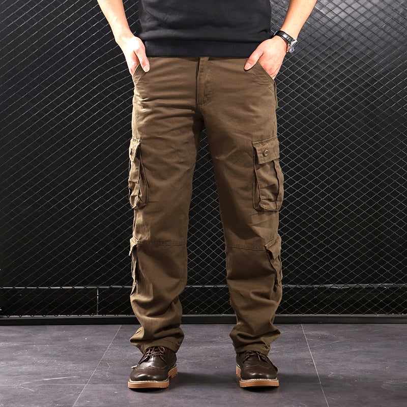 Multi-Pocket Baggy Casual Slacks