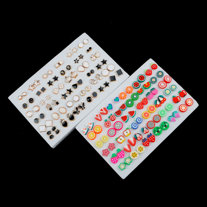 Animal Star Moon Plastic Stud Earrings