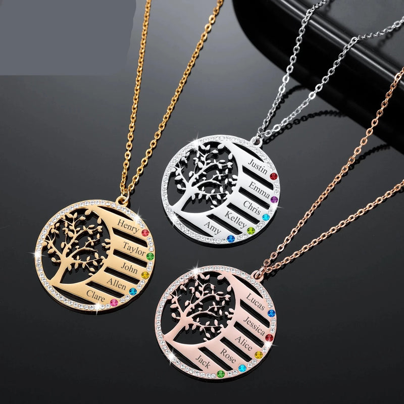 Personalized Family Tree Name Necklace