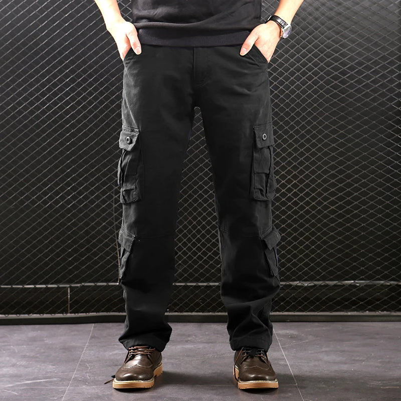 Multi-Pocket Baggy Casual Slacks