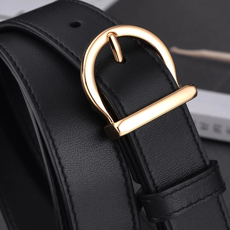 Women Genuine Leather Thin Belts