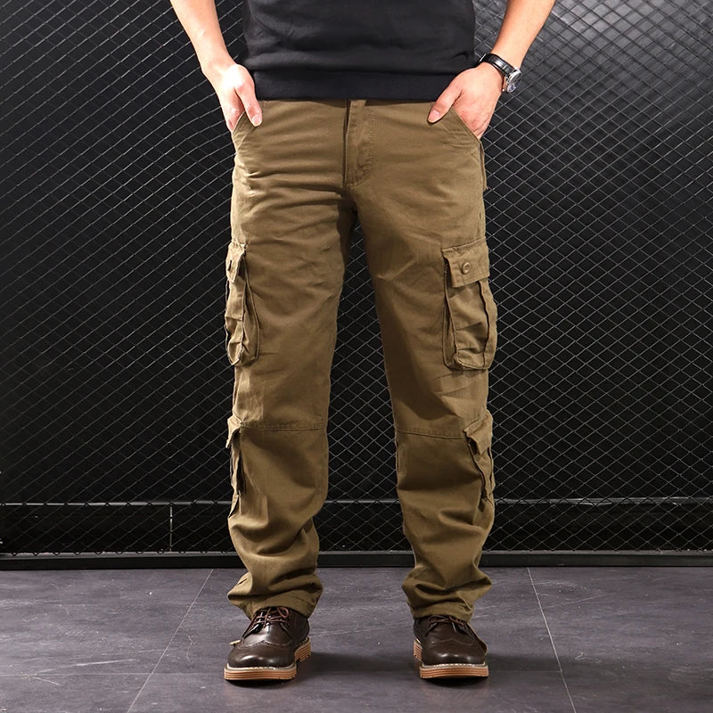 Multi-Pocket Baggy Casual Slacks