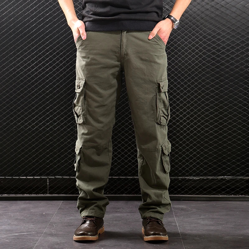 Multi-Pocket Baggy Casual Slacks