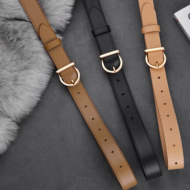Women Genuine Leather Thin Belts