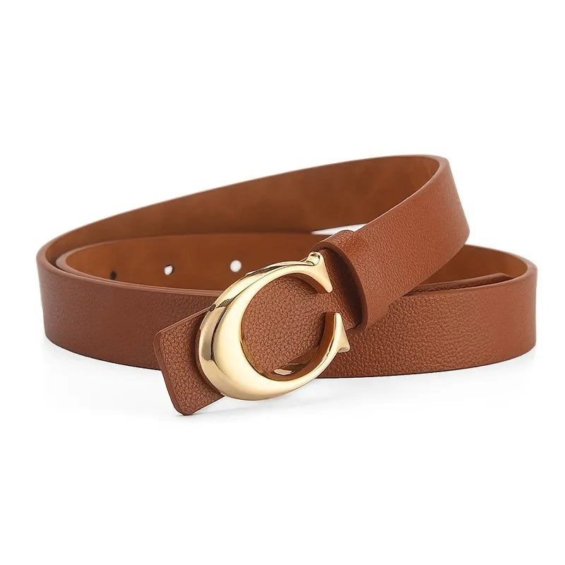 Women's C-shaped Buckle Thin Belt