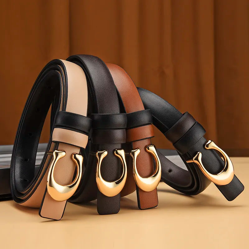 Women's C-shaped Buckle Thin Belt