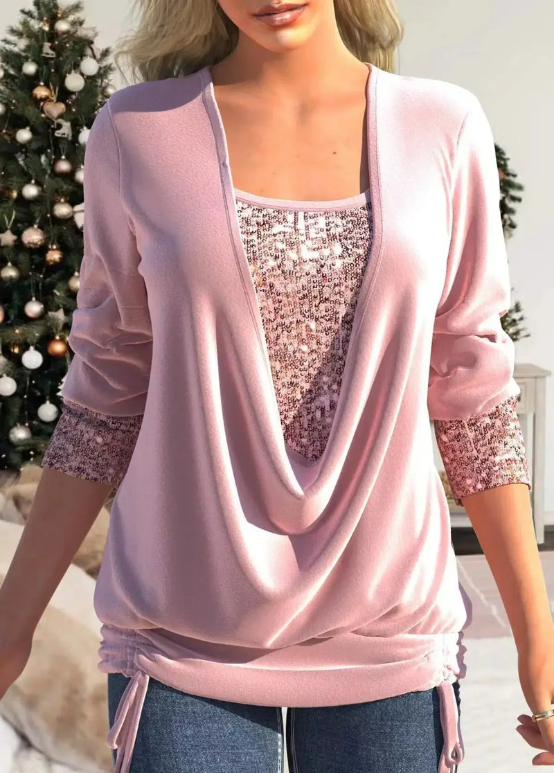 6 Colors Sequin Luxurious Solid Top