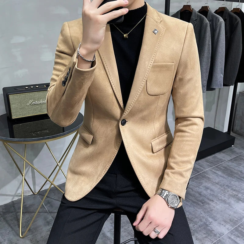 Deerskin Leather Jacket Blazer