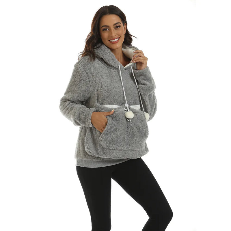 Women Long Sleeve Plush Hoodies