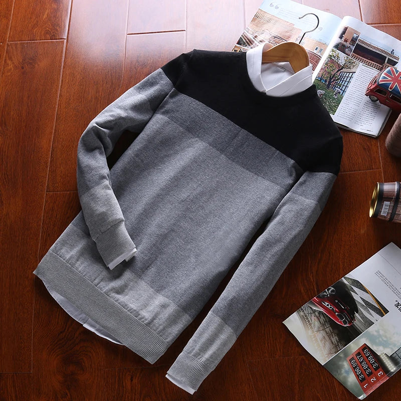 Men Pullover Striped Knitted Sweater