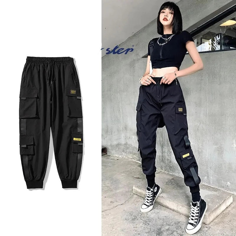 Plus Size Streetwear Black Pants