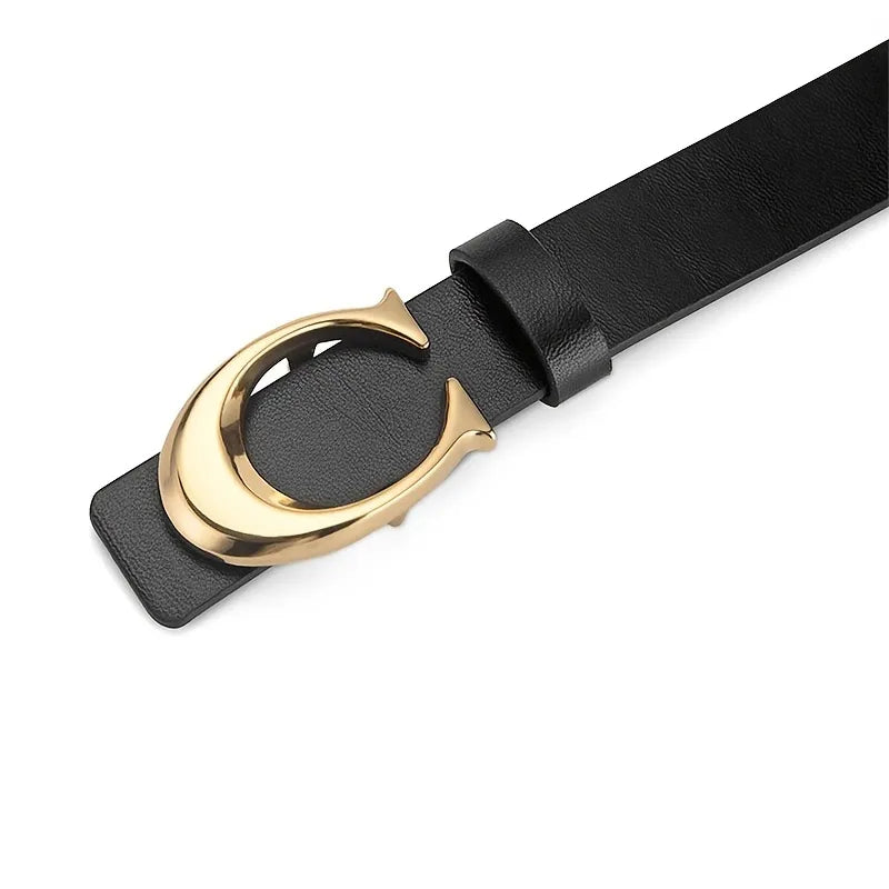 Women's C-shaped Buckle Thin Belt