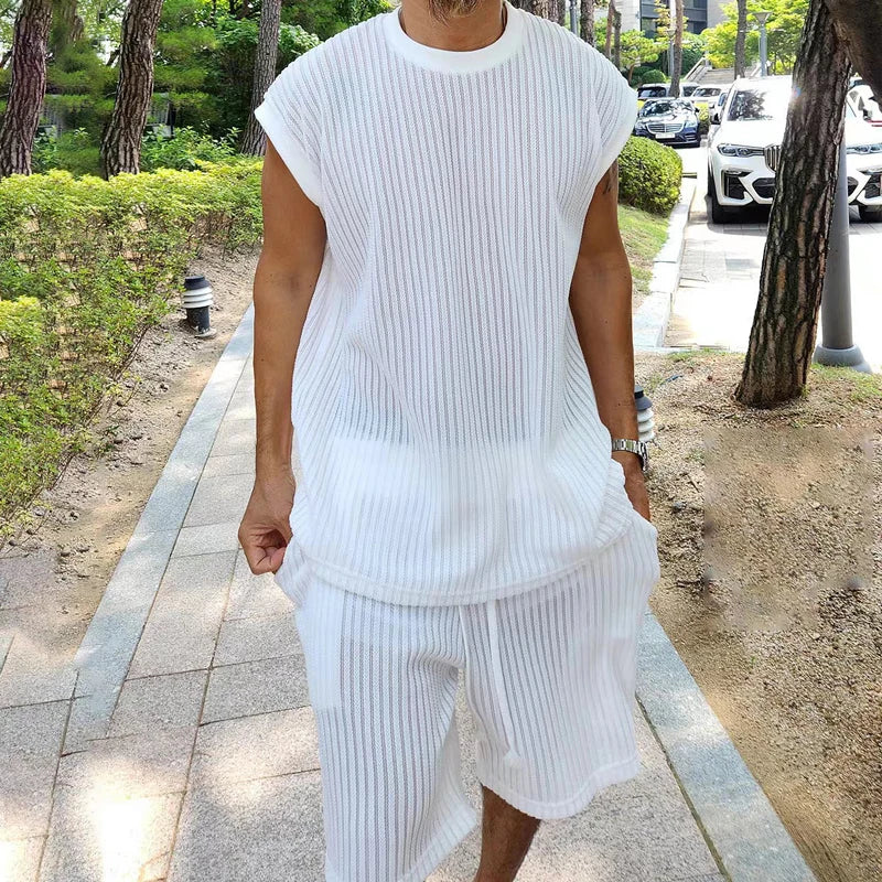 Men Casual Fashion Sports Knit Set