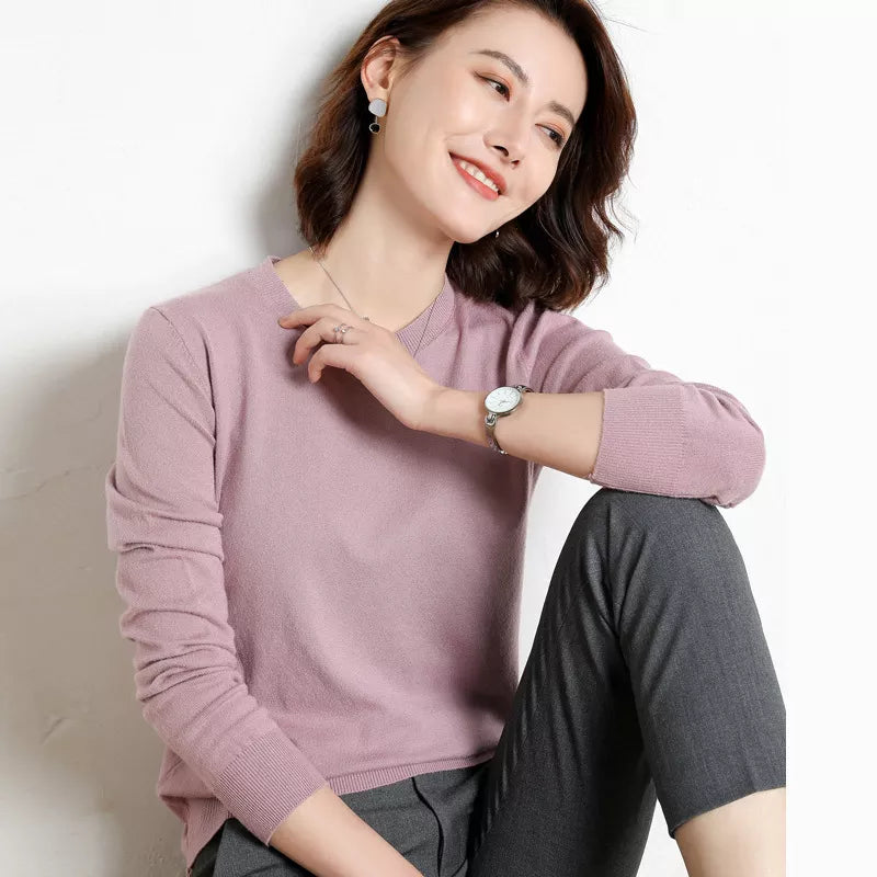 Women Sweater O-neck Jumpers