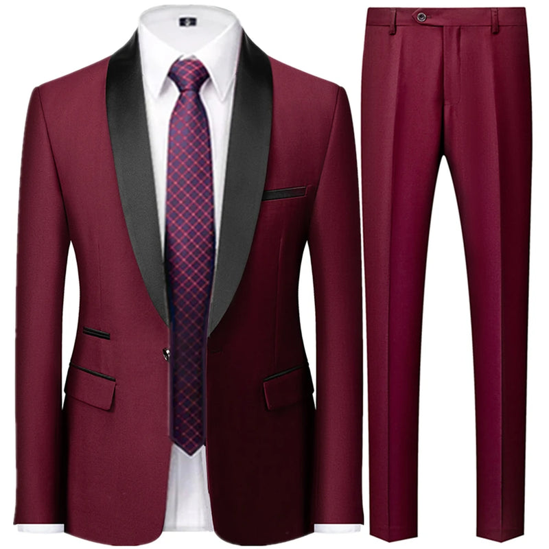 Suit Coat Pants Vest 3 Pcs Set