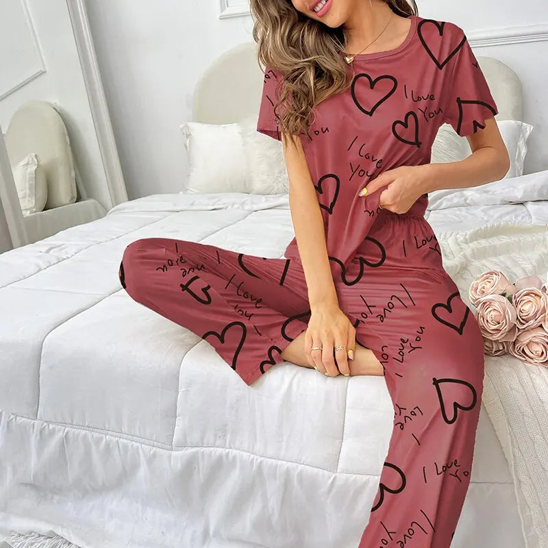 Women Pajama Set Shirt Sleepwear