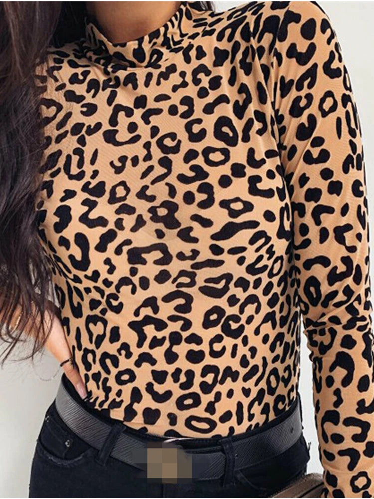 Turtle Neck Long Sleeve Blouse