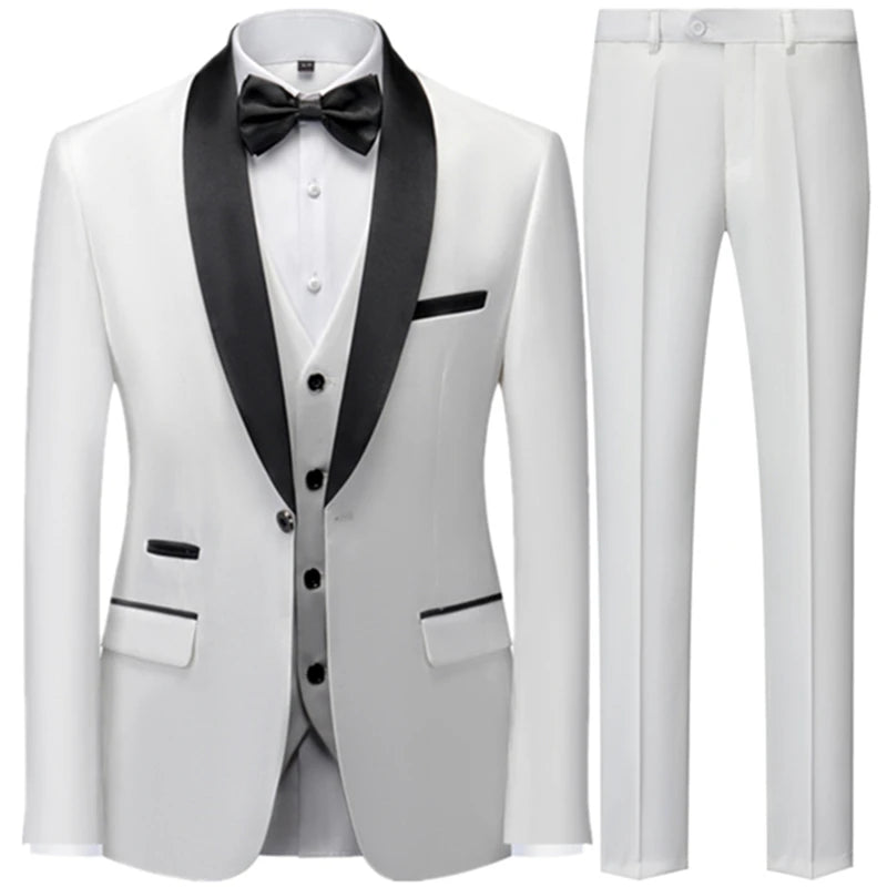 Suit Coat Pants Vest 3 Pcs Set