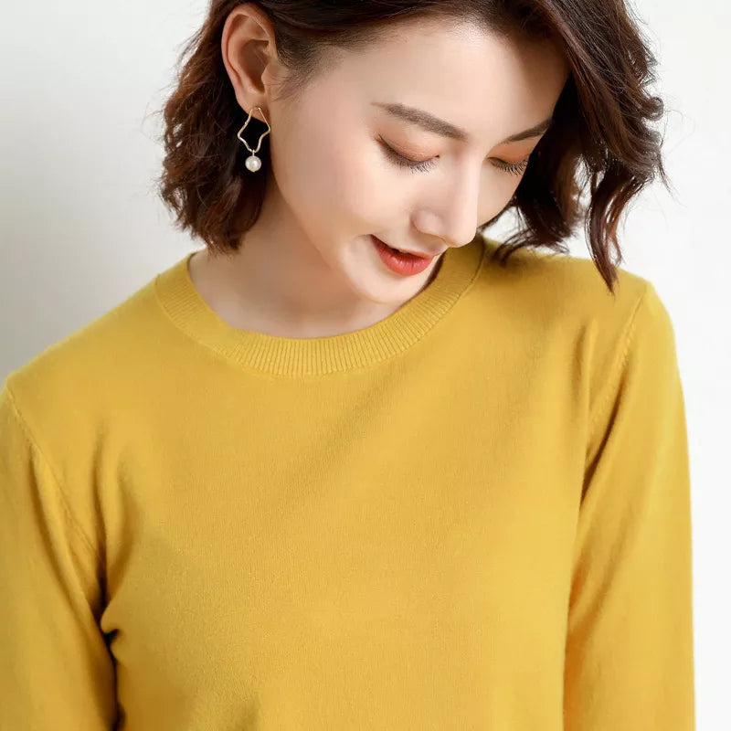 Women Sweater O-neck Jumpers