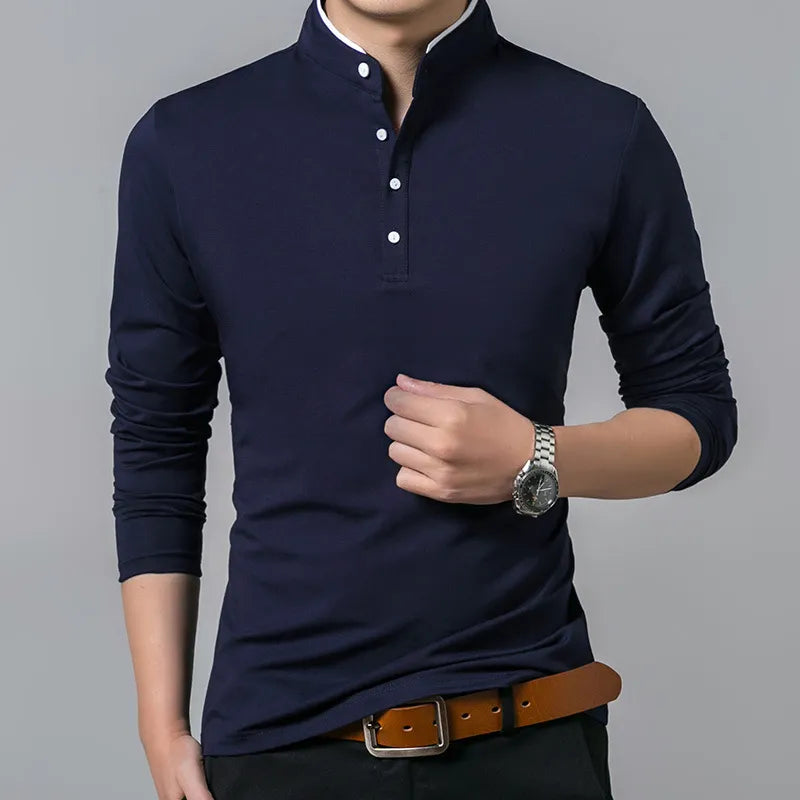 Casual Polo Long Sleeve T-shirt