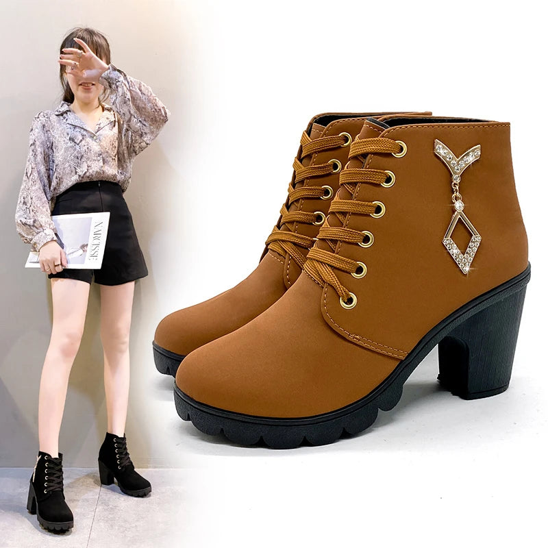 Women Ladies Ankle Boots Shoes