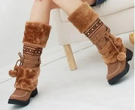 Winter Warm Knee High Heel Boots