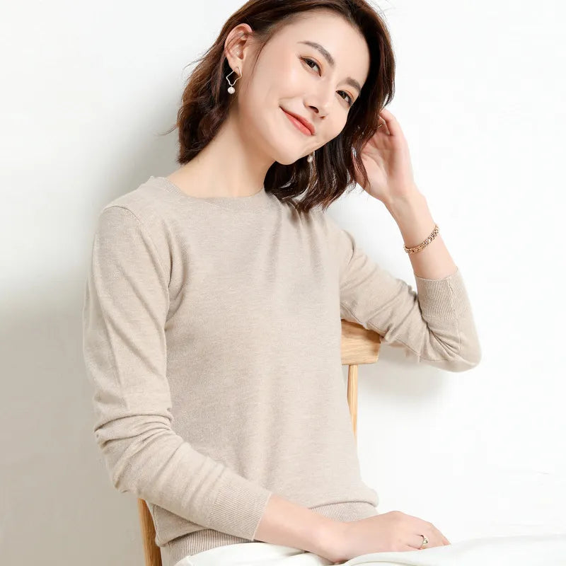 Women Sweater O-neck Jumpers