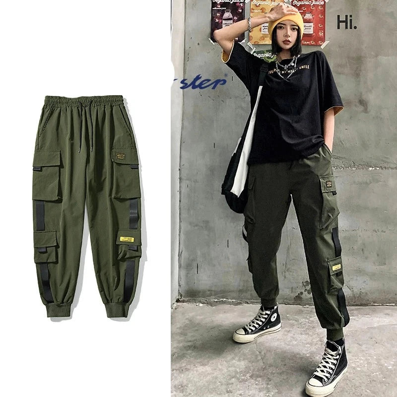 Plus Size Streetwear Black Pants