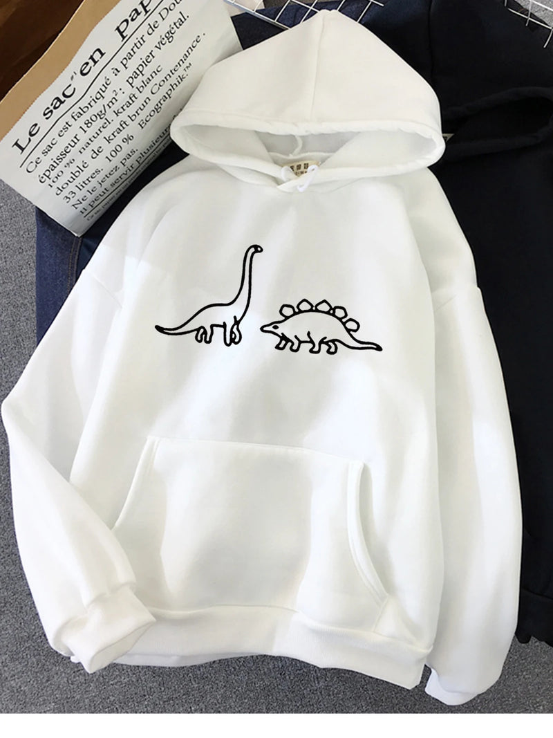 Kawaii Dinosaurs Print Hoodies