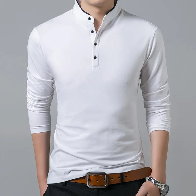 Casual Polo Long Sleeve T-shirt