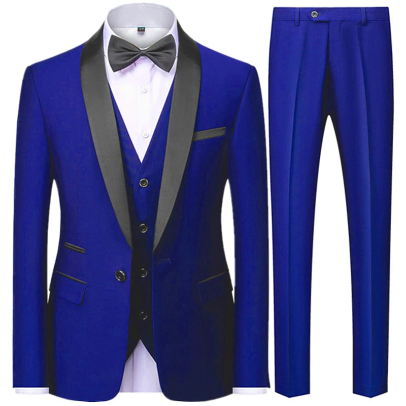 Suit Coat Pants Vest 3 Pcs Set